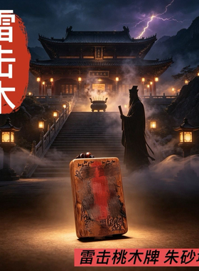天然雷击桃木金光咒牌朱砂紫薇讳吊坠道家法器饰品令牌项链车挂平
