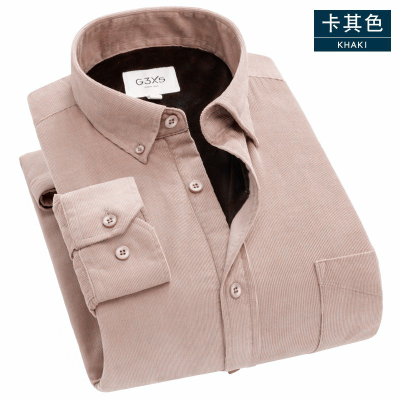 秋冬季纯棉保暖衬衫男磨毛棉衣寸