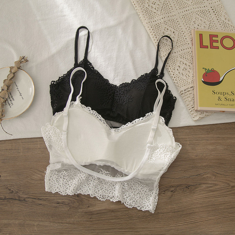 夏季新款性感蕾丝大u露背抹胸无钢圈聚拢内衣打底吊带背心美背