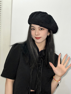 立体花朵日系甜美可爱贝雷帽