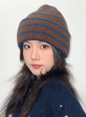 秋冬复古小猴子同款针织毛线帽