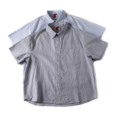 other尖领短袖潮牛津纺衬衣