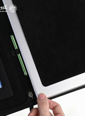 德国KAWECO ORGANISER 黑色皮革收纳包 A5商务职场送礼学生便携