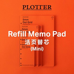 日本PLOTTER活页替芯Mini6手帐内芯6孔内页进口A7手账纸活页配件