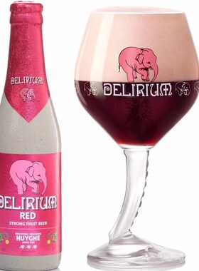 比利时进口 Delirium red 粉象 给劲樱桃 女士酒 水果啤酒 330ml