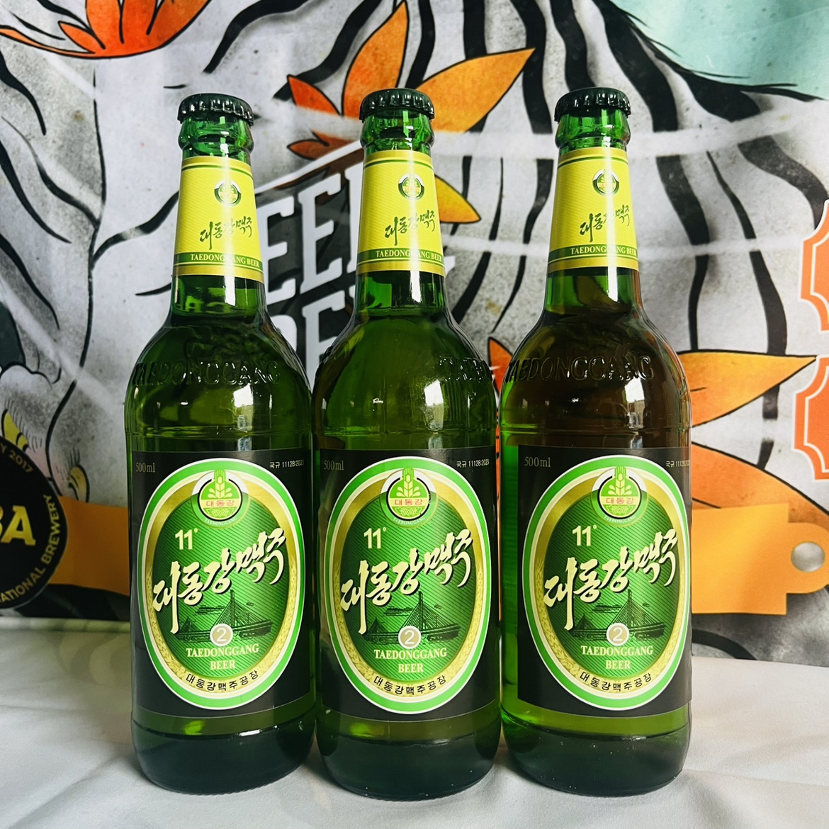 新日期大同江啤酒朝鲜2号平壤进口清爽拉格500ml包邮