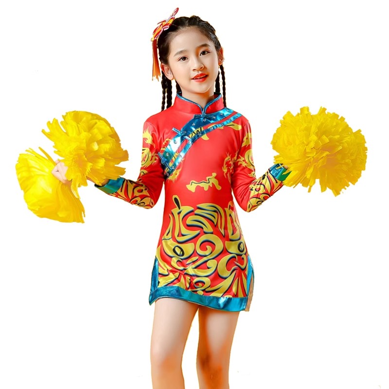 儿童啦啦操比赛演出服装女童拉拉队表演服中小学生竞技健美操套装