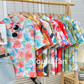 女日系复古港味风设计感夏威夷夏季 花衬衫 衬衣上衣女 短袖 2026新款