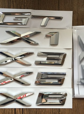 适用宝马车标贴 X1X3X4X5X6 GT字标GT系X系BMW字母贴车尾车后贴标