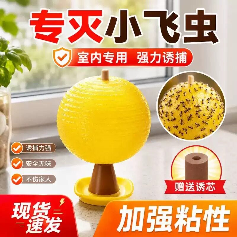 果蝇诱捕器小飞虫粘虫球灭杀神器室内去除飞虫厨房蠓虫强效诱苍蝇