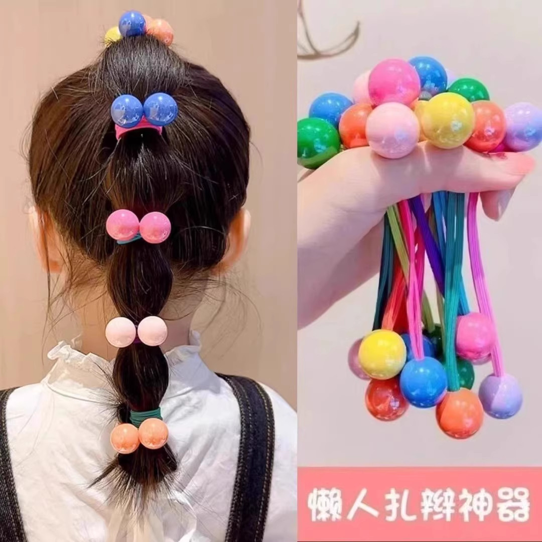 儿童多巴胺头绳高弹力扎头发发圈女童不伤发皮筋女孩球球发绳头饰