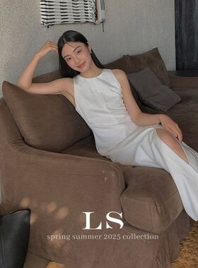 【LS新品牌】黑标极简大牌 夏季上新极简小众气质圆领连衣裙30061