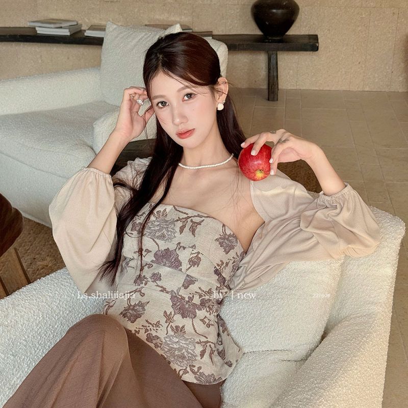 LS述致 性感小心机辣妹抹胸上衣2025早秋新款女装上衣小衫 22760#
