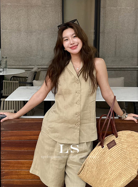 【LS新品牌】黑标极简大牌 夏季上新简约时尚v领通勤上衣女30586#