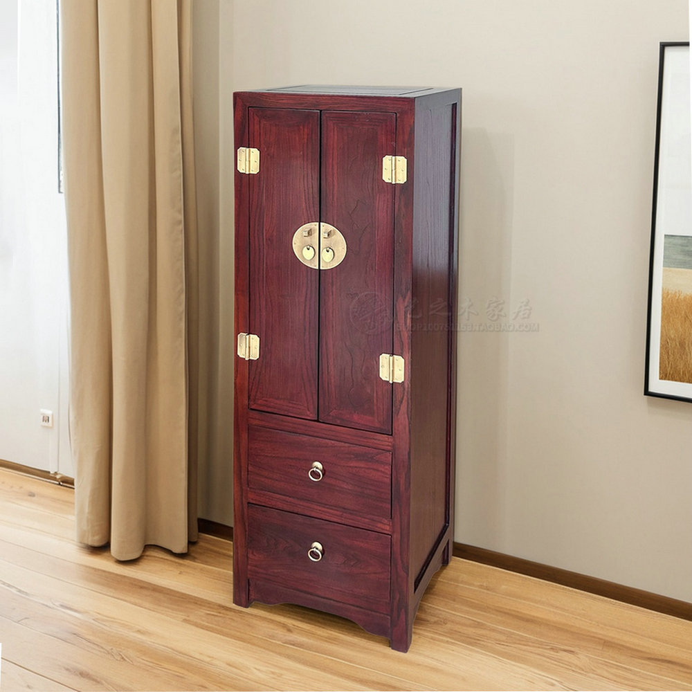 香樟木新中式实木斗柜抽屉柜客厅靠墙转角柜双门储物收纳柜子古典