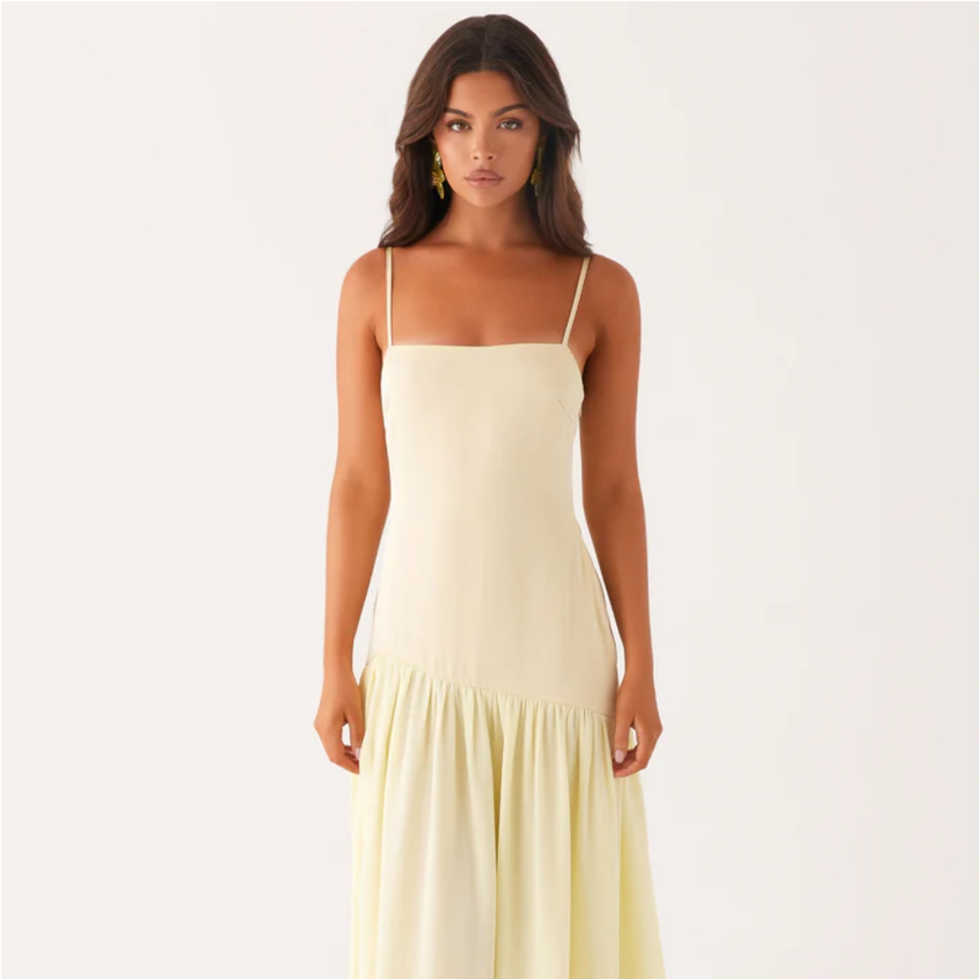 小俞家 性感纯欲风缎面雪纺拼接侧开叉连衣裙优雅气质收腰长裙夏