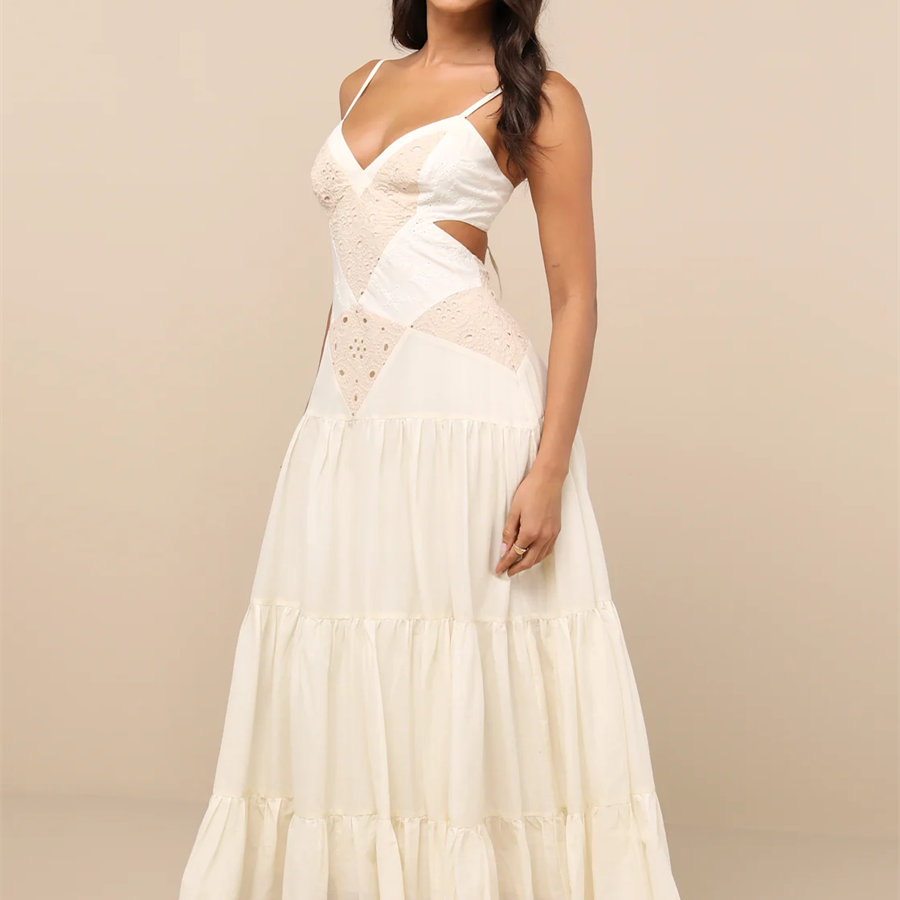 小俞家 lulu*家米色吊带复古白色连衣裙修身露背显瘦长裙,个性定制/设计服务/DIY,连衣裙加工定制,淘宝优惠券,粉丝福利购,淘宝优惠卷