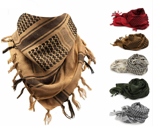 Arab square scarf tactical desert Scarf Cotton thickened riding camouflage headdress outdoor versatile large shawl tassel