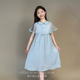 GXN女童连衣裙2025夏新款 儿童洋气背心裙法式 公主裙娃娃领连衣裙