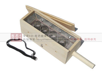 实木四柱艾灸盒 艾条温灸盒 腰背针灸盒 艾炙器具