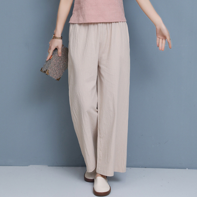 新中式百搭休闲宽松日常通勤裤子