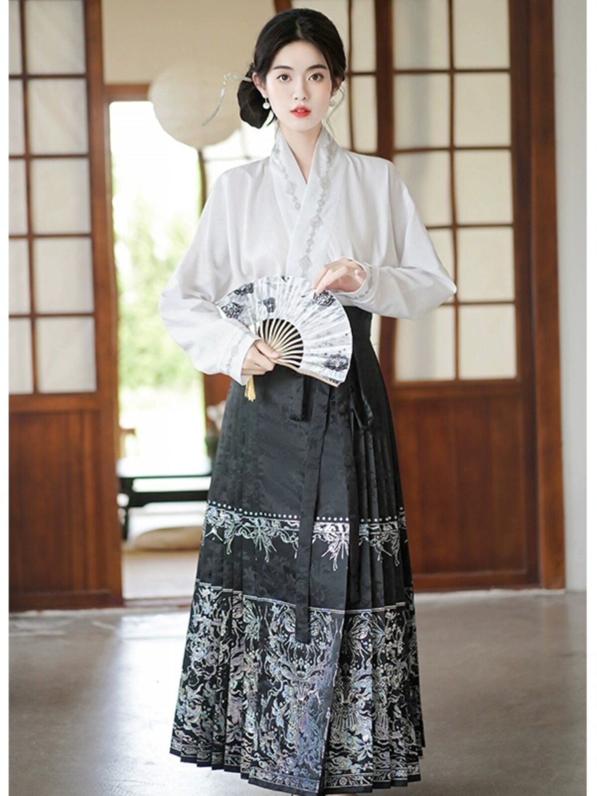 [LOSS PROCESSING] NEW CHINESE EMBROIDERY COLLAR DAILY MING LOOSE AND VERSATILE LONG-SLEEVED RETRO AIRPLANE SLEEVE SHIRT