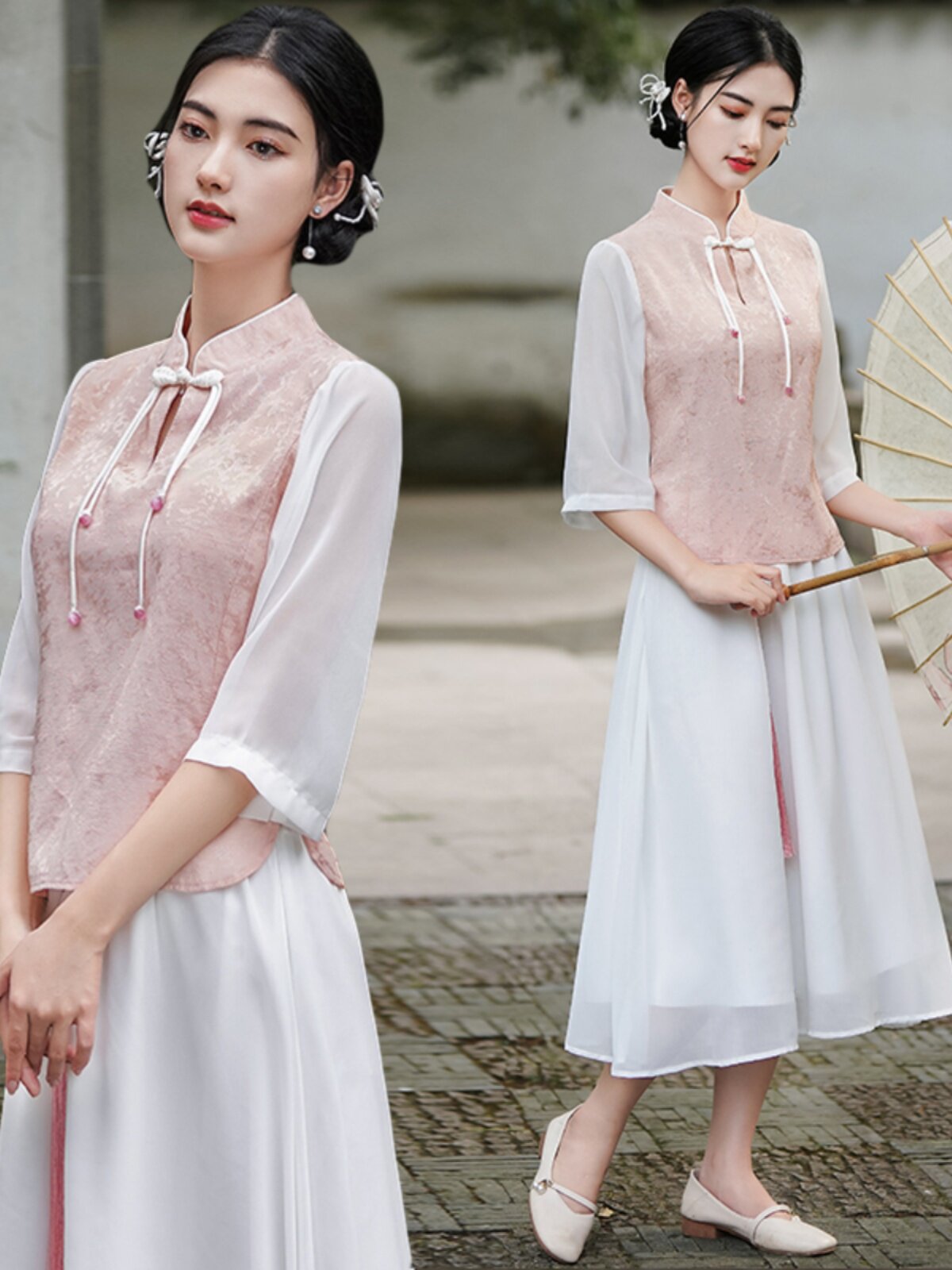 [8TH ANNIVERSARY STORE CELEBRATION] SUMMER NEW NEW CHINESE STAND-UP COLLAR SHORT CHEONGSAM TOP DAILY RETRO LITERATURE AND ART REPUBLIC OF CHINA