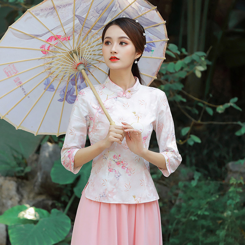 [LOSS OF MONEY PROCESSING] CHINESE STYLE RETRO IMPROVED CHEONGSAM HIGH-END SENSE JACKET CHINESE STYLE HANFU TANG SUIT TEA ART CLOTHING FOR WOMEN