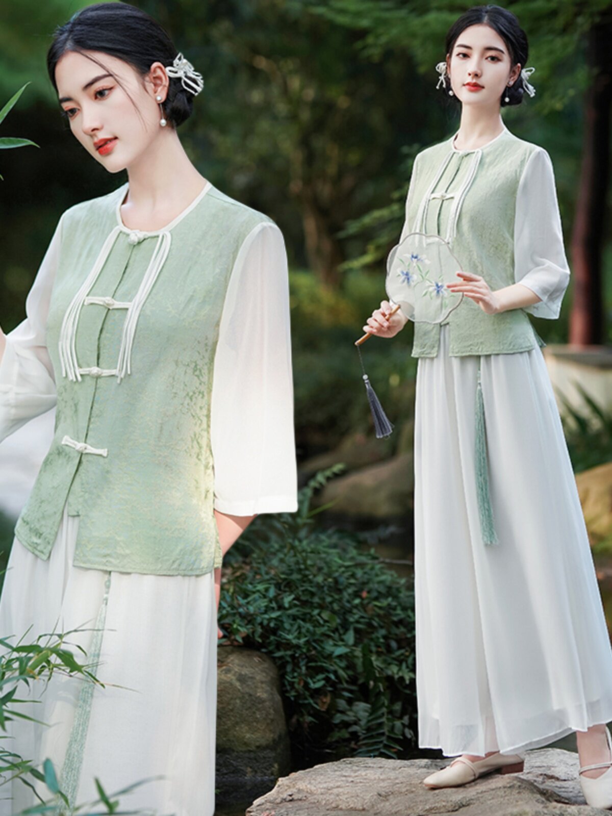 [8TH ANNIVERSARY CELEBRATION]NEW CHINESE RETRO JACQUARD PLACKET CHEONGSAM RETRO REPUBLIC OF CHINA STYLE ZEN TANG TEA DRESS
