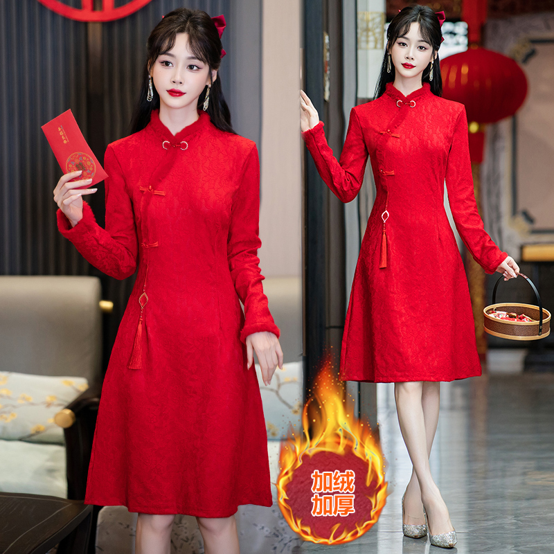 新中式加绒加厚改良年轻款敬酒服