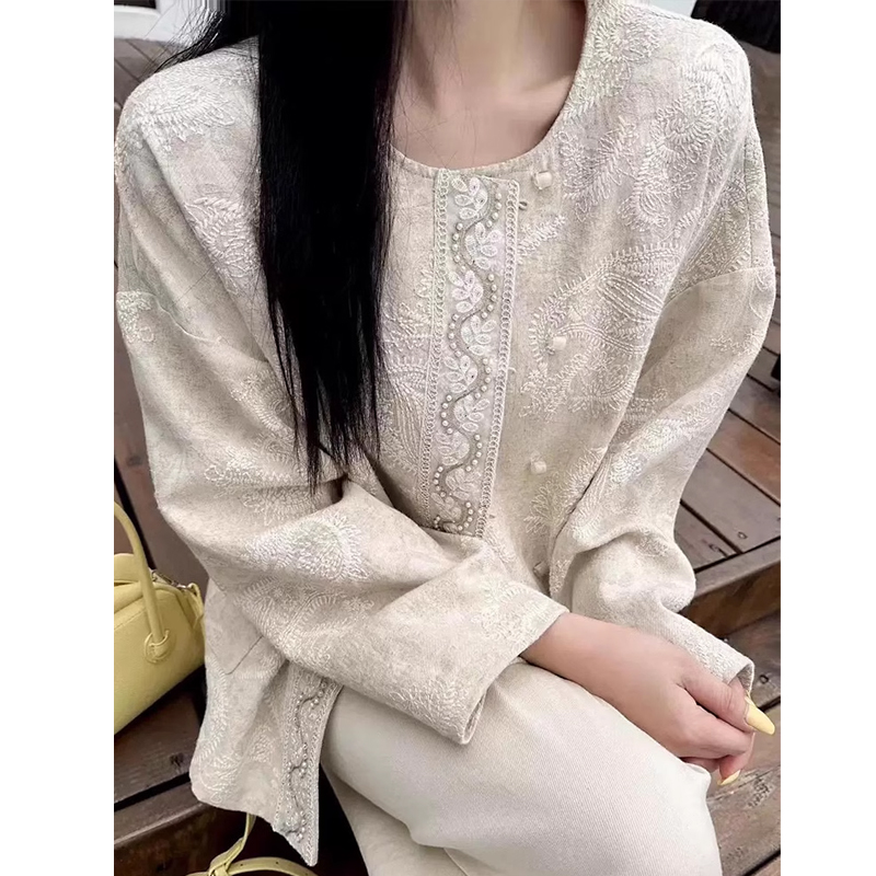 新中式时尚重工刺绣宽松气质外套