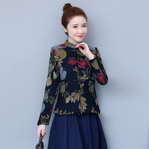 秋冬日常可穿民族风印花设计棉服