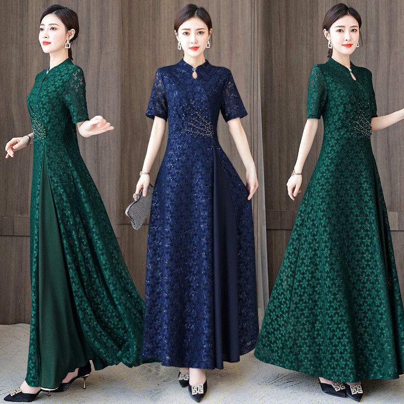 夏季高贵婚宴礼服妈妈装连衣裙女