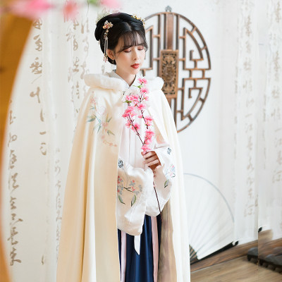 赔本处理刺绣花双面呢长斗篷汉服