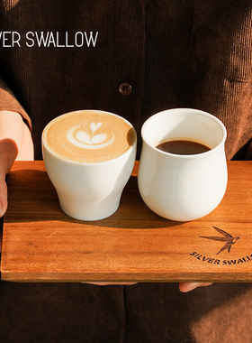 银时燕咖啡杯白玉瓷精品手冲咖啡品鉴杯闻香杯子Combo奶咖杯150ml
