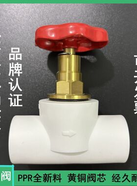 上海金牛塑胶PPR截止阀白色灰色阀门 热熔水阀 纯铜阀芯4分20 6分
