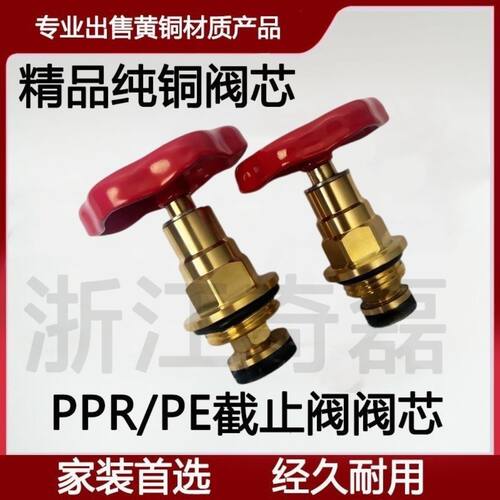 PPR/PE截止阀芯纯铜4分加长