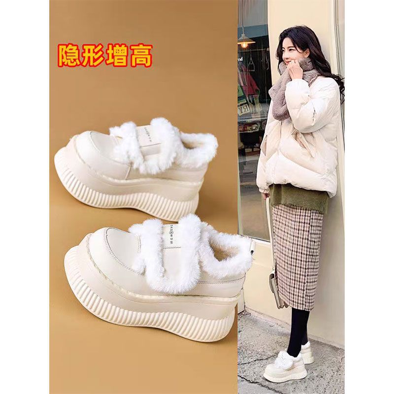 厚底雪地靴女款冬季加绒加厚二棉鞋子新款百搭爆款内增高女鞋
