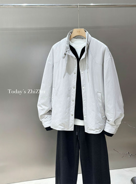 制著男装冬季日系简约轻奢结构设计小立领羽绒服  Y18005