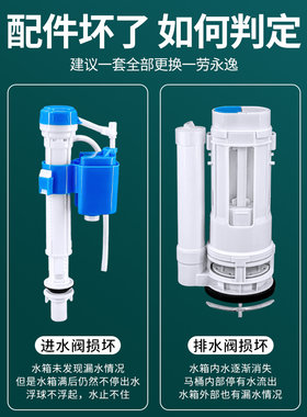 适用欧普马桶配件进水阀排水阀老式通用冲水箱上水配件快按钮