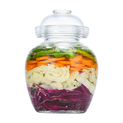 密封玻璃泡菜坛子透明腌菜缸加厚大号四川酸菜咸菜腌制罐家用带盖