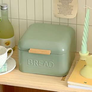 LYMTICS韩系ins风复古BREAD铁艺带盖面包收纳盒子家用厨房储物罐