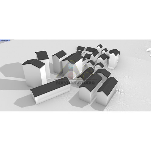 犀牛grasshopper参数化挑檐双坡屋面生成插件，牧渊自动发货