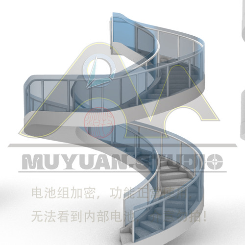 犀牛grasshopper  参数化螺旋楼梯带梯间平台插件，牧渊自动发货