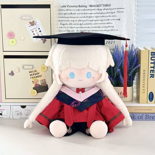 40cm博士服娃衣20cm棉花娃娃衣服大学生毕业季博士服毛绒公仔套装