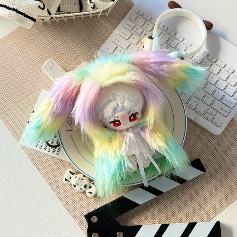 落水毛五彩斗蓬10cm棉花娃娃万圣节披风斗篷无属性日常玩偶替换装