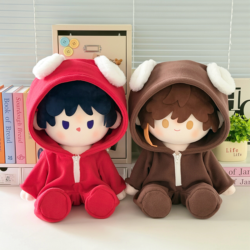 萌哒哒的小狗20cm40cm一翻赏体坐姿棉花娃娃衣四十厘米替换公仔服