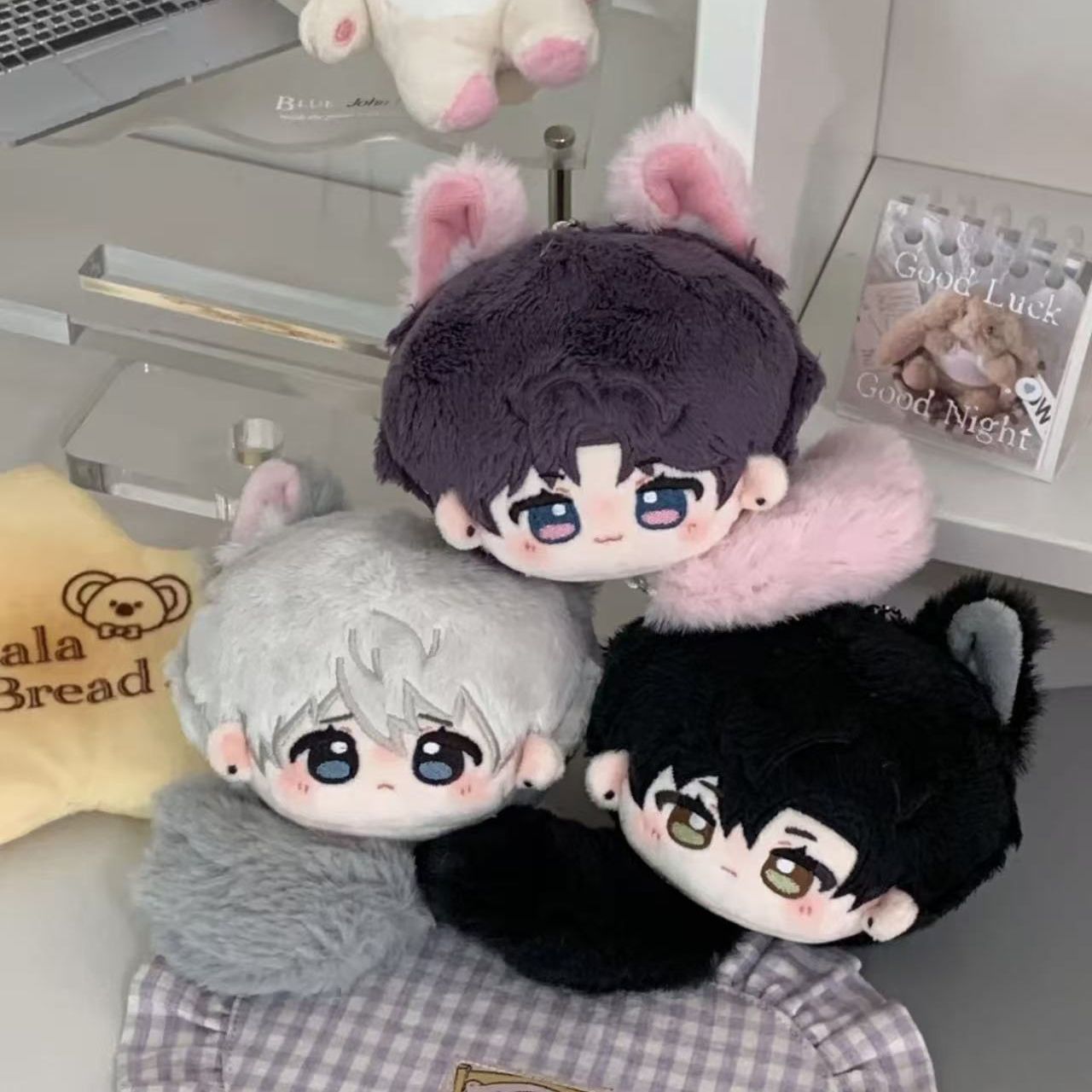 恋与深空8cm团子原创同人棉花娃娃 小狼系列包包挂件毛绒公仔玩偶