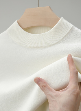 冬季羊绒衫男半高圆领加厚商务休闲毛衣中年胖子羊毛衫加肥加大码