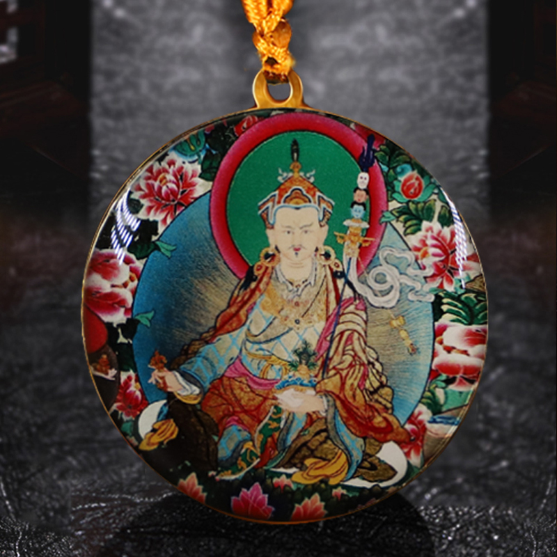 殊华阁莲花生大士像章佛牌佛像吊坠　正品台产护身项链吊坠挂件